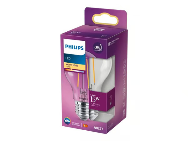 Philips LED-lamppu LED classic 15W E27 WWA60 CL ND SRT4 E27