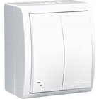 Simon Aquarius kaksoiskytkin Ip54 valaistuksella, valkoinen