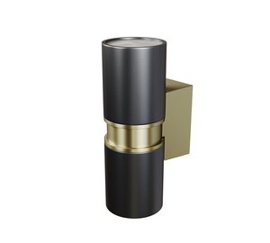 Ulkoseinävalaisin Maytoni O582WL-02B, musta/messinki