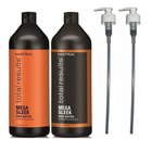 Matrix Total Results Mega Sleek Shampoo 1000ml + Conditioner 1000ml + 2x Pompka