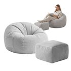 Vakosamettinen istuinsäkki Mark Adler Comfy 3.0 Grey – sis. rahin, harmaa lepotuoli