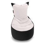 Säkkituoli Qubo™ Munchkin Vanille Velvet Fit lapsille, hiekanvärinen/musta, ergonominen