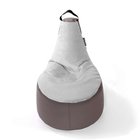 Säkkituoli Qubo™ Fusion Lune Velvet Fit vaaleanharmaan käytännöllisen sametin värisenä