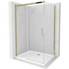 Mexen Omega liukuovi suihkukoppi 130 x 90 cm, kirkas, kultainen + Flat-suihkualusta - 825-130-090-50-00-4010, 130 x 90 cm