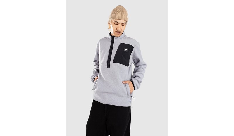 Burton Cinder Half-Zip Fleeceneule gray heather Miehet