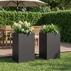 vidaXL Puutarha ruukku 2 kpl Musta 30 x 30 x 50 cm