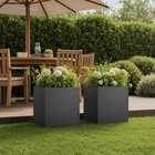 vidaXL Puutarha ruukku 2 kpl Musta 45 x 45 x 45 cm