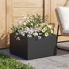 vidaXL Puutarha ruukku Musta 60 x 60 x 30 cm Kylmävalssattu teräs