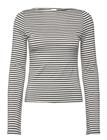 WEEKDAY Soft Striped Long Sleeve Top - WHITE - L