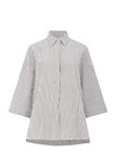 FRENCH CONNECTION Lia Seersucker Striped Shirt - MONOCHROME STRIPES - XS