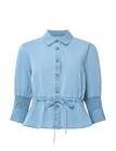 FRENCH CONNECTION Zaves Chambray Drawstring Top - LIGHT WASH - XL