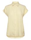 LAUREN RALPH LAUREN Tissue Linen-Wvn-Shirt - YELLOW/WHITE - L