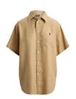 POLO RALPH LAUREN Oversize Fit Linen Short-Sleeve Shirt - CLASSIC CAMEL - XL