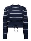 FRENCH CONNECTION Sunday Sweat Striped D/S Top - NAVY/PORCELAIN STRIP - S