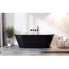 Kylpyamme Besco Deeva Black&White, 160 x 75 cm, valkoisella kannella
