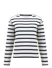 FRENCH CONNECTION Rallie Stripe Ls Slash Nk Tee - STRIPE S WHITE/MARIN - L