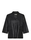 DEPECHE Kyledep Leather Top - 099 BLACK (NERO) - 42