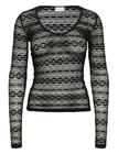 KAFFE Kalorinda Ls Lace T-Shirt - BLACK DEEP - M