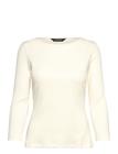 LAUREN RALPH LAUREN Rib-Knit Cotton-Blend Boatneck Tee - MASCARPONE CREAM - S