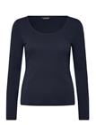LAUREN RALPH LAUREN Rib-Knit Long-Sleeve Scoopneck Tee - LAUREN NAVY - XS
