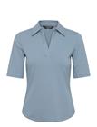 LAUREN RALPH LAUREN Rib-Knit Elbow-Sleeve Polo Tee - BLUE NOTE - XL