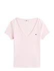 TOMMY JEANS Tjw Slim Essential Rib V Ss - LIGHT PINK - XS