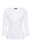 LAUREN RALPH LAUREN Rib-Knit Cotton-Blend Boatneck Tee - WHITE - L