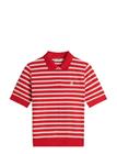 TOMMY HILFIGER Th Script Lyocell Zip Ss Polo - PRIMARY RED BONITA PINK CALICO STP - S
