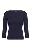 LAUREN RALPH LAUREN Rib-Knit Cotton-Blend Boatneck Tee - REFINED NAVY - S