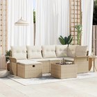 vidaXL Puutarhasohva Setti 7 kpl Beige ja kerma polyrottinki