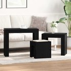 vidaXL Sarjapöydät 3 pcs Musta tammi. 61 x 30 x 50 cm Tekninen puu