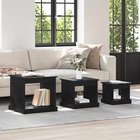 vidaXL Sohvapöytä 3 pcs Musta tammi. 48 x 45 x 45 cm Tekninen puu