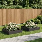 vidaXL Puutarha ruukku 2 kpl Musta 80 x 80 x 12 cm