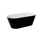 Kylpyamme Besco Deeva Black&White matta, 160 x 75 cm, kromisifonilla