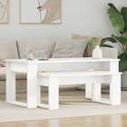 vidaXL Kahvipöytäsetti 2 pcs Valkoinen 100 x 50 x 42 cm Tekninen puu