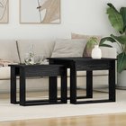 vidaXL Kahvipöytäsetti 2 pcs Musta tammi. 50 x 52 x 42 cm Tekninen puu