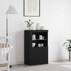 vidaXL LED-pöytätaso 60,5 x 37 x 100 cm Tekninen puu Musta tammi.