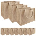 vidaXL Juutti käsilaukut 10 pcs Luonnollinen 26 x 22 x 14 cm