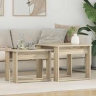 vidaXL Kahvipöytäsetti 2 pcs Sonoman tammi 50 x 52 x 42 cm