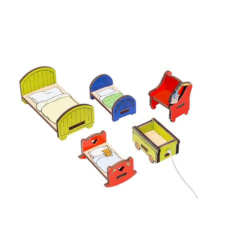 Micki Leksaker Bamse Dockhusmöbler Sovrum - Blue - ONE SIZE