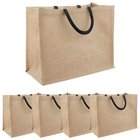 vidaXL Juutti käsilaukut 5 pcs Luonnollinen ja musta 42 x 33 x 19 cm
