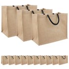vidaXL Juutti käsilaukut 50 pcs Luonnollinen ja musta 42 x 33 x 19 cm