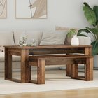 vidaXL Kahvipöytäsetti 2 pcs Vanha puu 100 x 50 x 42 cm Tekninen puu