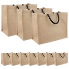 vidaXL Juutti käsilaukut 10 pcs Luonnollinen ja musta 42 x 33 x 19 cm