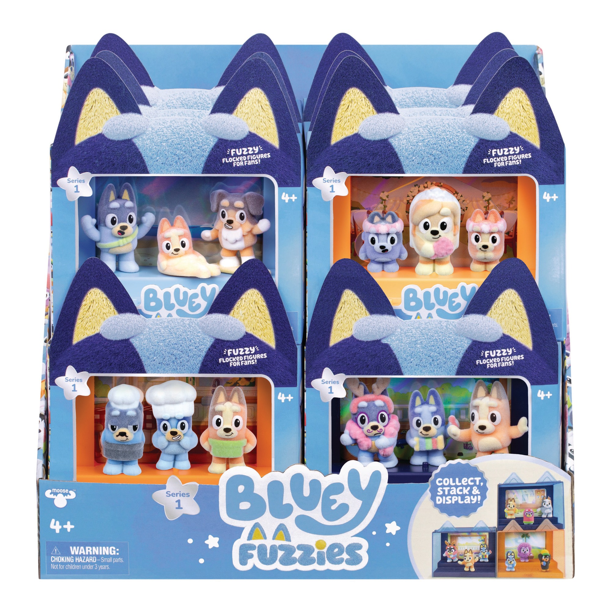 Bluey Fuzzies Episode 3-pack nukkafiguuri
