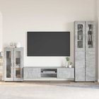 vidaXL TV-tasosetti FLORIN 3 pcs Betoni Harmaa Tekninen puu