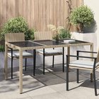 vidaXL Puutarhapöytä Beige 150 x 90 x 75 cm polyrottinki