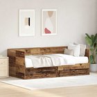 vidaXL Päivävuode laatikon kanssa Vanha Puu 90 x 200 cm Tekninen puu