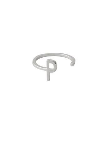 Design Letters Ring Silver A-Z P – kuva 2/4