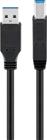 Pro USB-A <-> USB-B 3.0 - 0.25m - Musta
